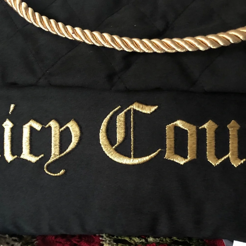 NWT Juicy Couture Black Purse Shaped Pillow w/ Gold Accents